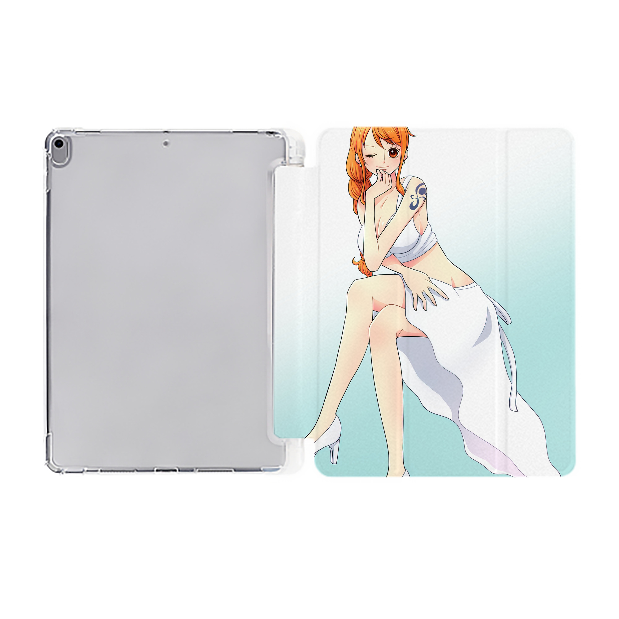 ワンピース ONE PIECE IPad ケース ペン収納付き 三つ折りスタンド PUレザー×シリコン 対応機種9.5/10.5/10.9インチ